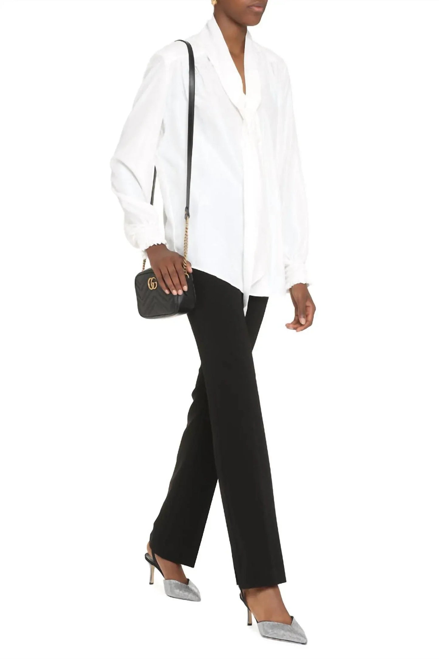 Women's Pleated Satin Blouse