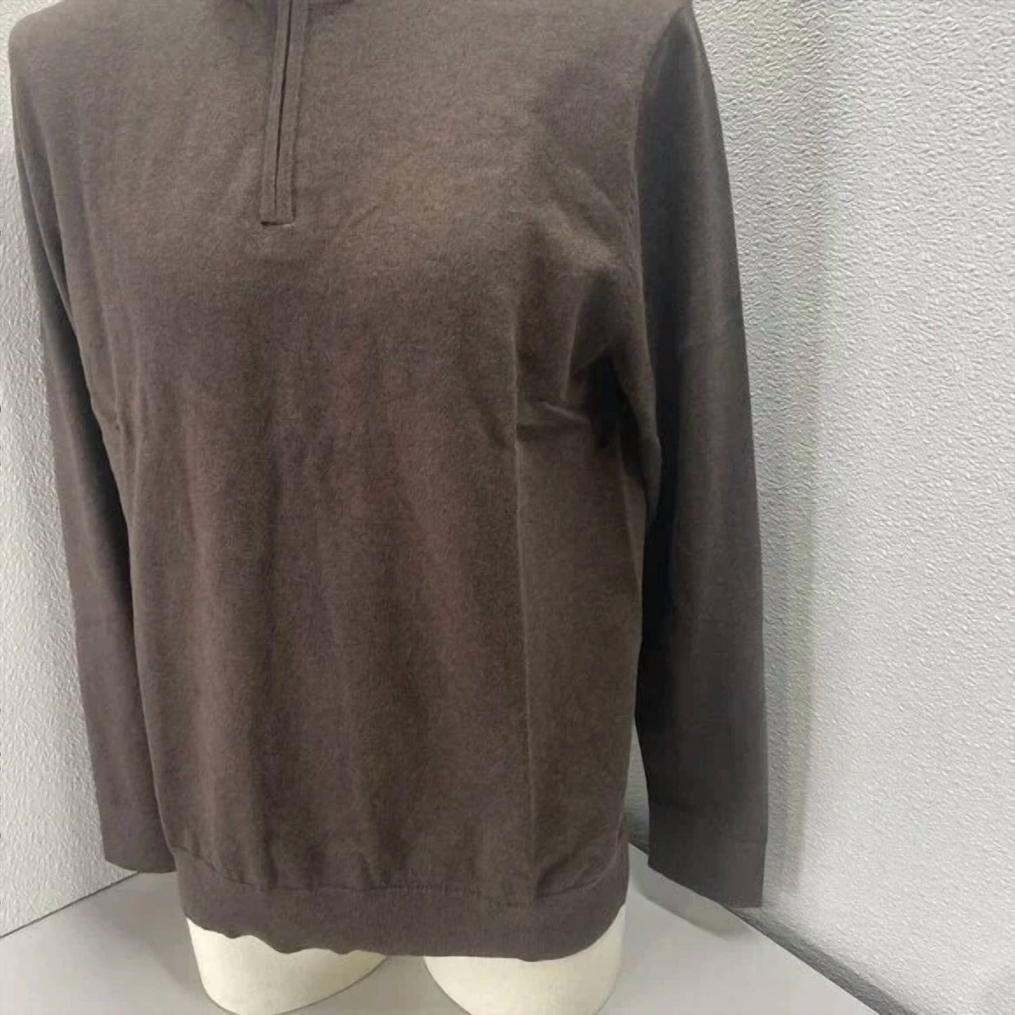 Waschbarer Herren-Halbzipper aus Baumwoll-Kaschmir-Mix