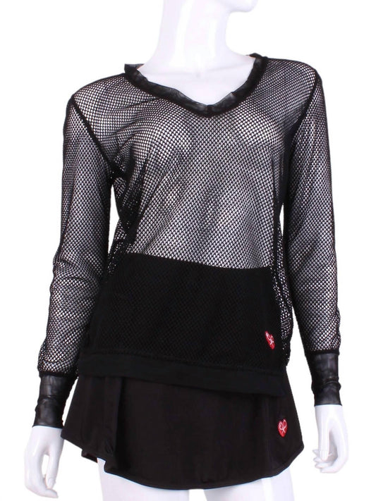 Women's Fishnet Long Sleeve Very Vee Tee