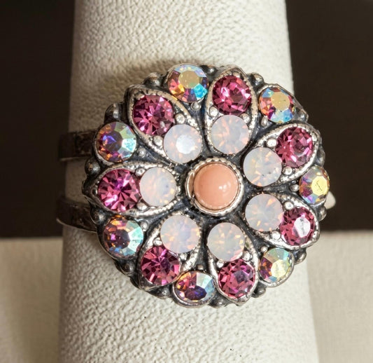 Women's Crystal Flower Ring