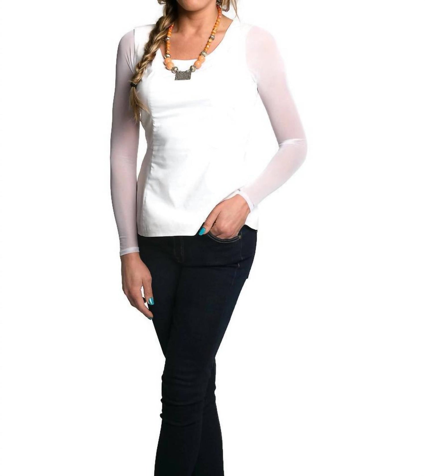 Long Sleeve Mesh Shrug Bolero