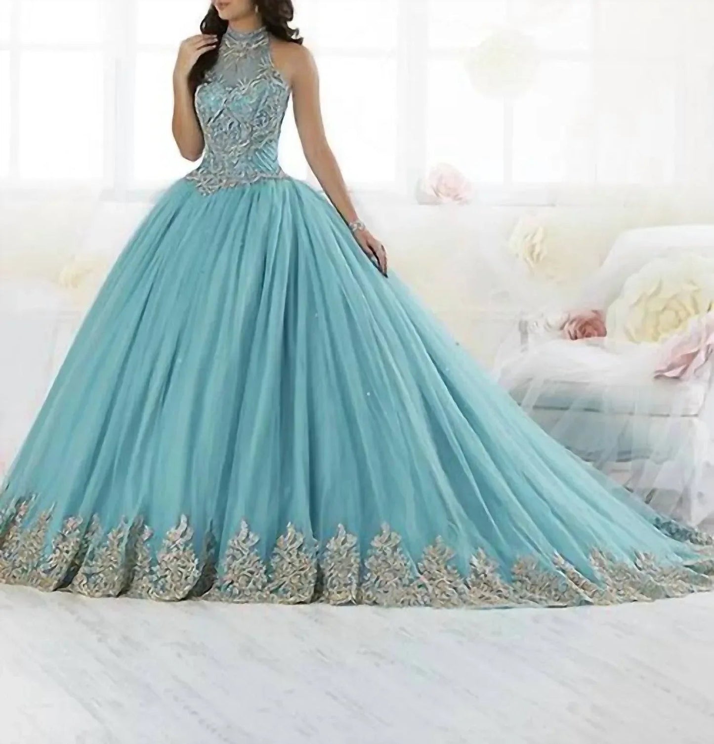 Straight Tulle Ball Gown