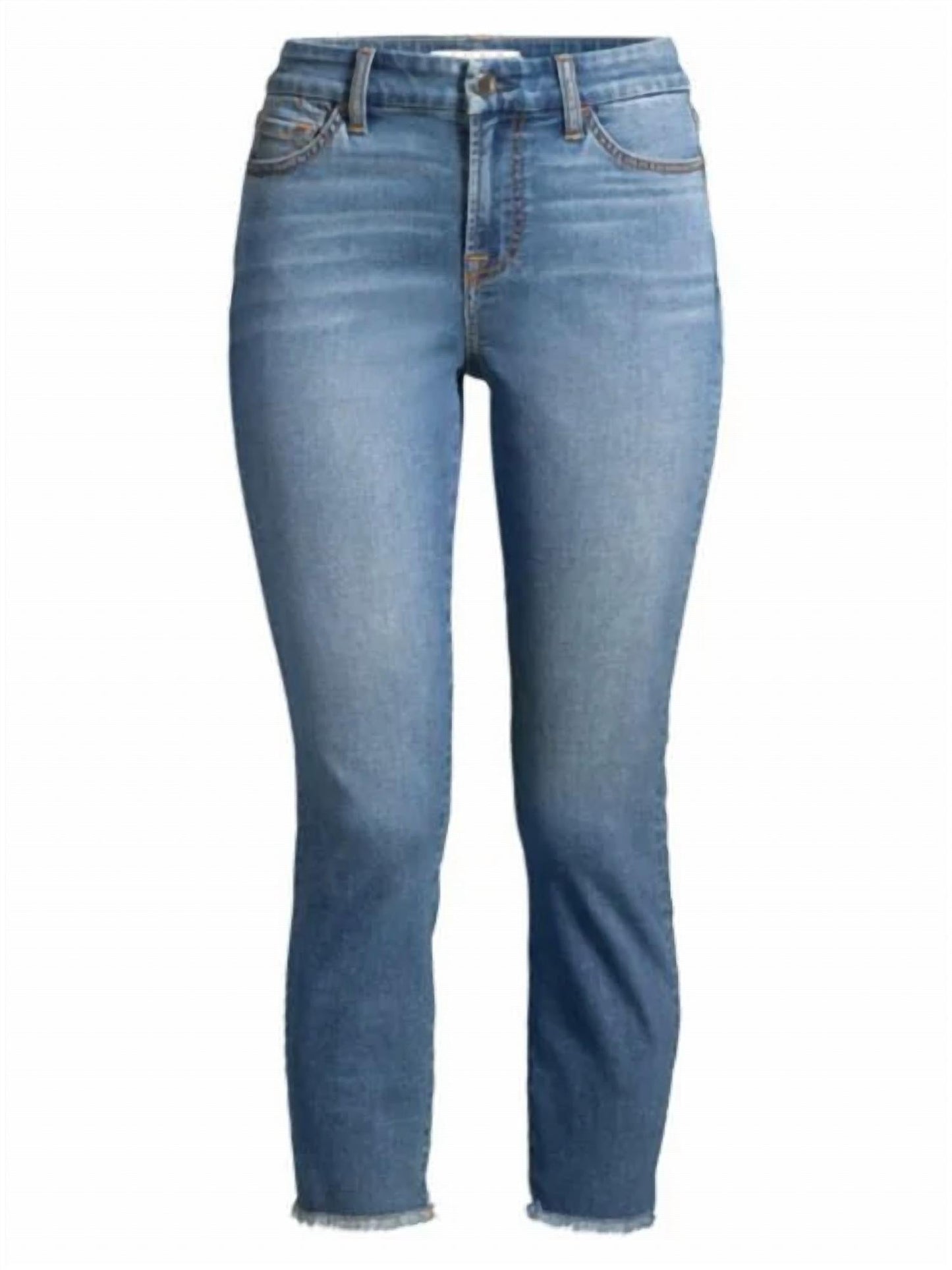 Fray Hem Skinny Jeans mit verkürztem Schnitt