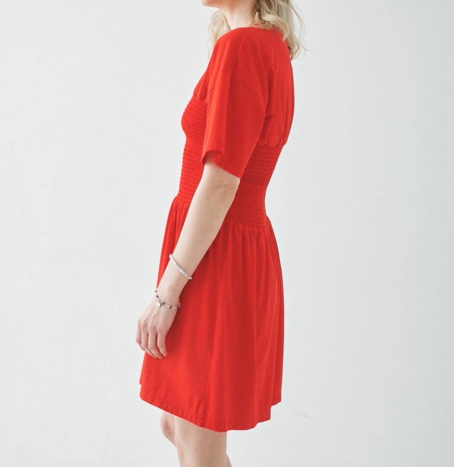 Shirred T-shirt Dress