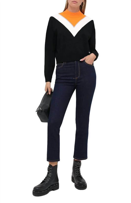Colorblock Viscose Pullover Sweater