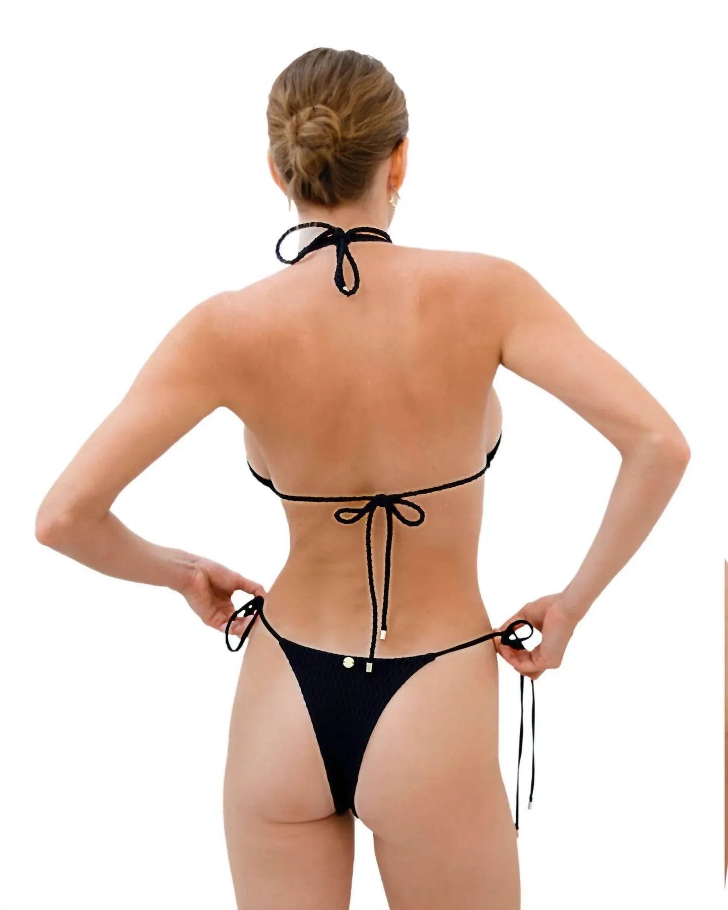 Shadow Horizon Bikini Top Textured Black Elegance
