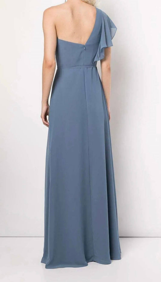 Gathered One Shoulder Gown