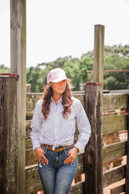 Audrey Vintage Pearl Snap Button Down Shirt