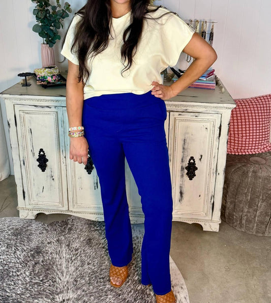 High-Waist-Schlaghose aus Stretchmaterial