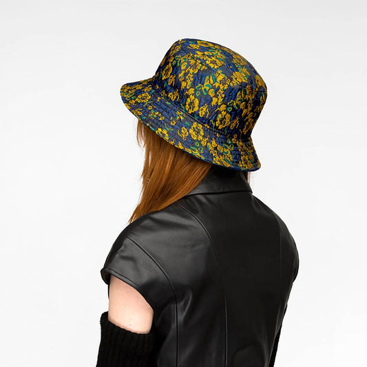 Women's Floral Jacquard Reversible Rain Bucket Hat