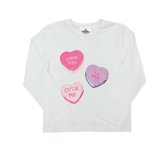 Mädchen Langarmshirt mit Herz-Ausschnitt