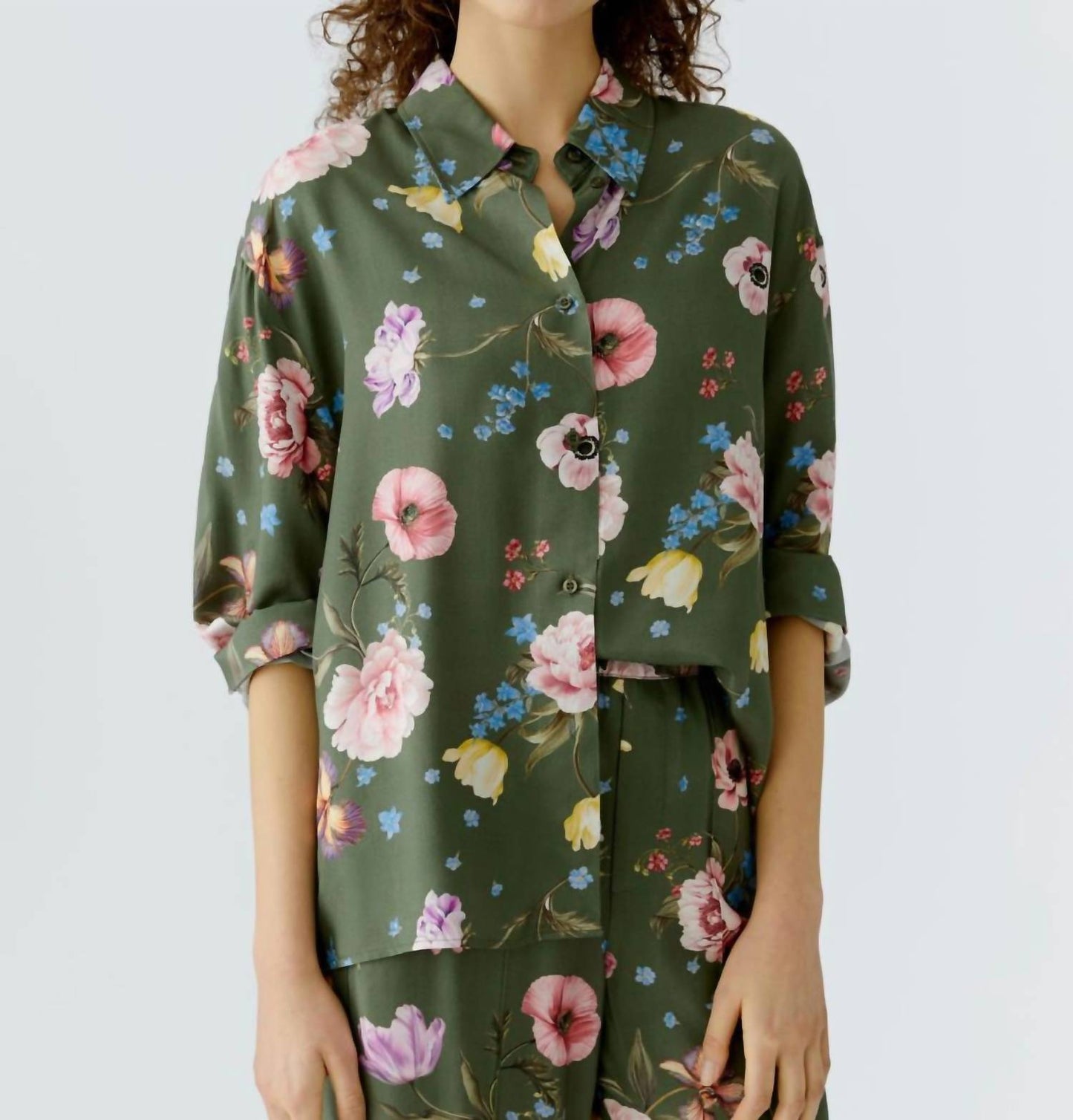 Bluse mit Gartenblumenmuster