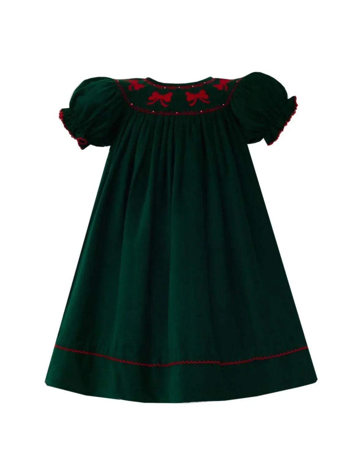 Mädchen Cord Kurzarmkleid mit Schleifen