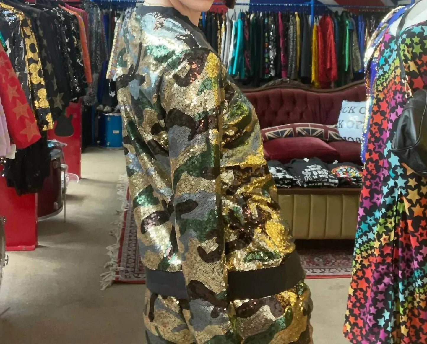 Camo Sequin Sweatshirt