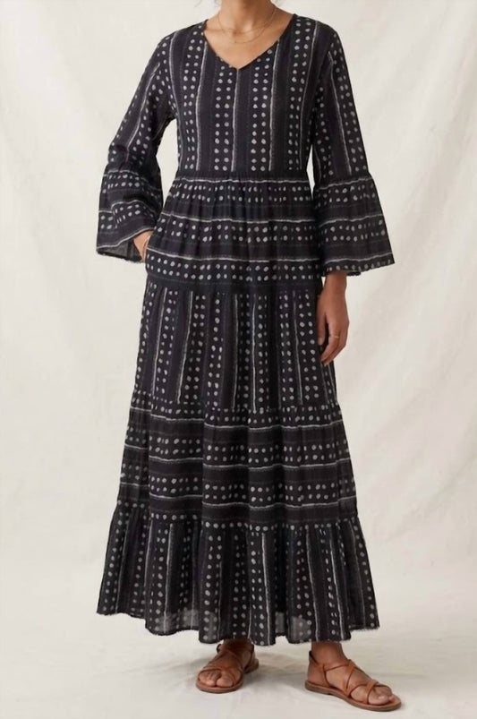 Dots V Neck Maxi Dress