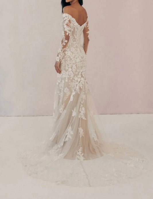 Floral Lace Appliques Romantic Bridal Dress
