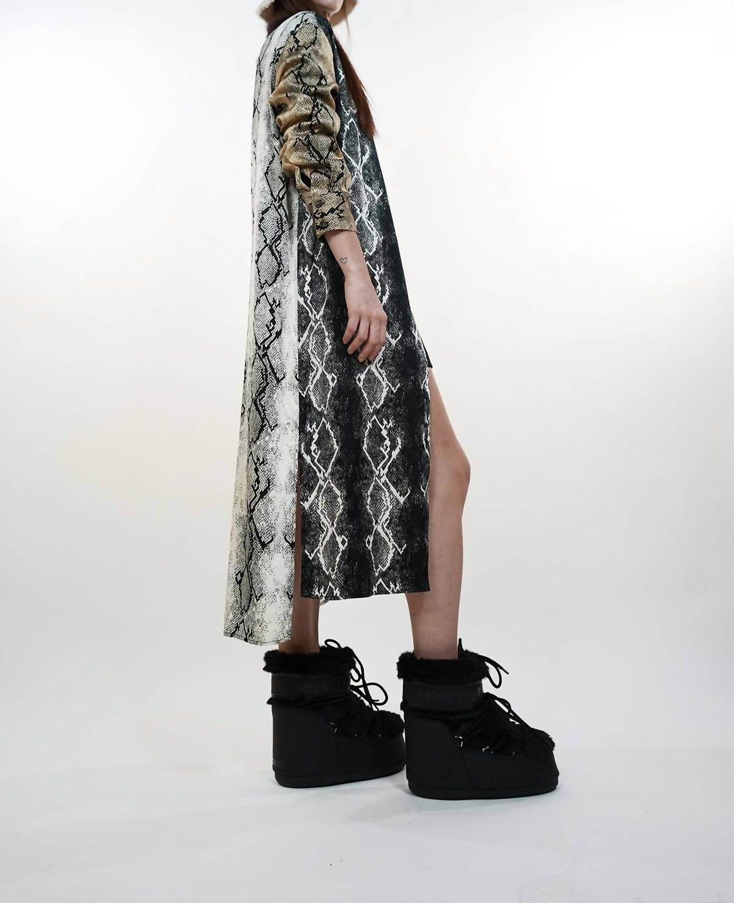Snakeskin Print Shirt Dress