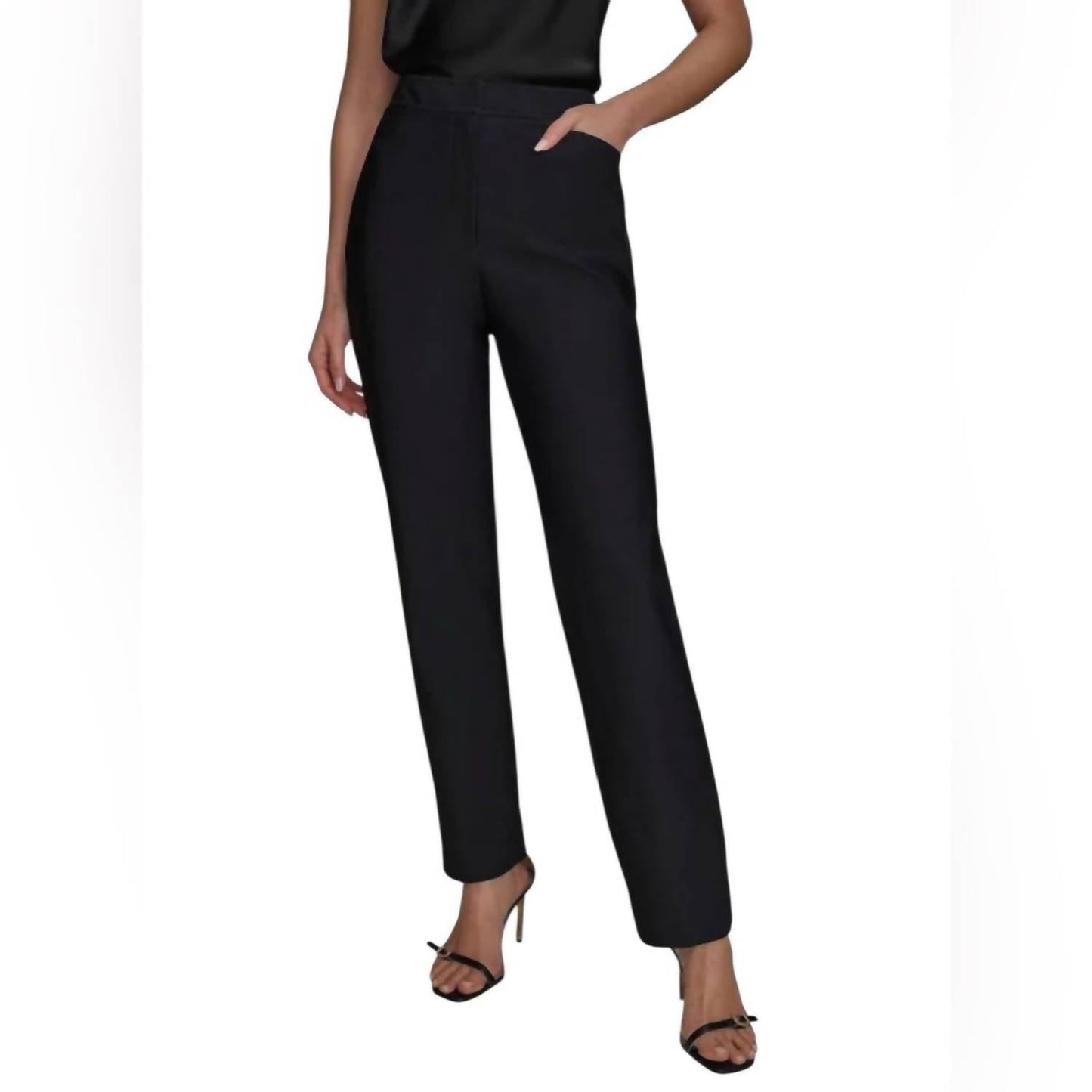 Damen-Hose mit hohem Bund und geradem Bein