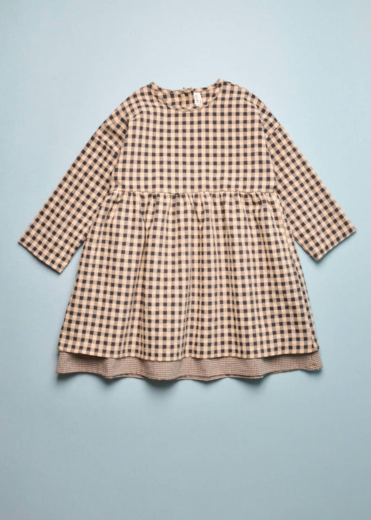 Mädchen-Karo-Kleid