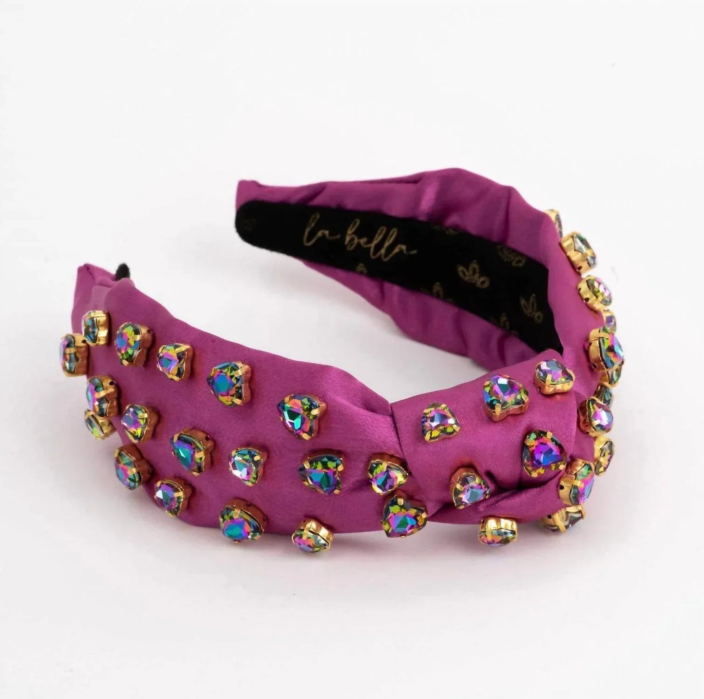 Damen Satin-Haarreif Vulkan-Regenbogen-Herz