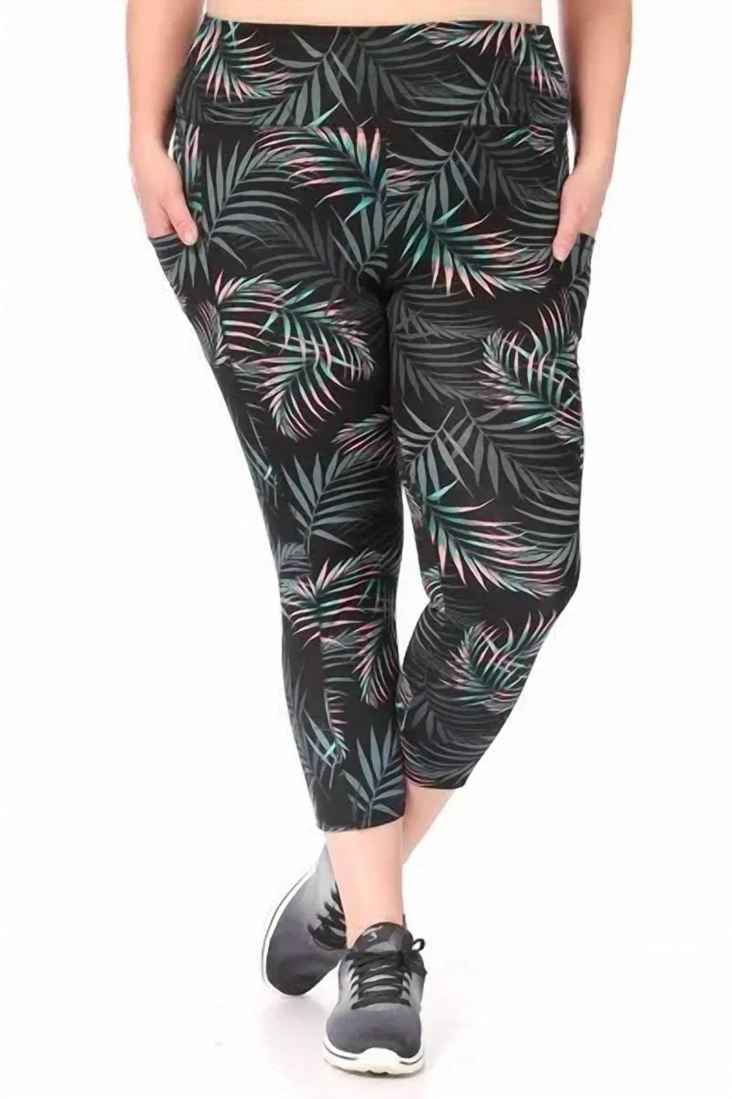 Tropical Leaf Workout Capri Pant