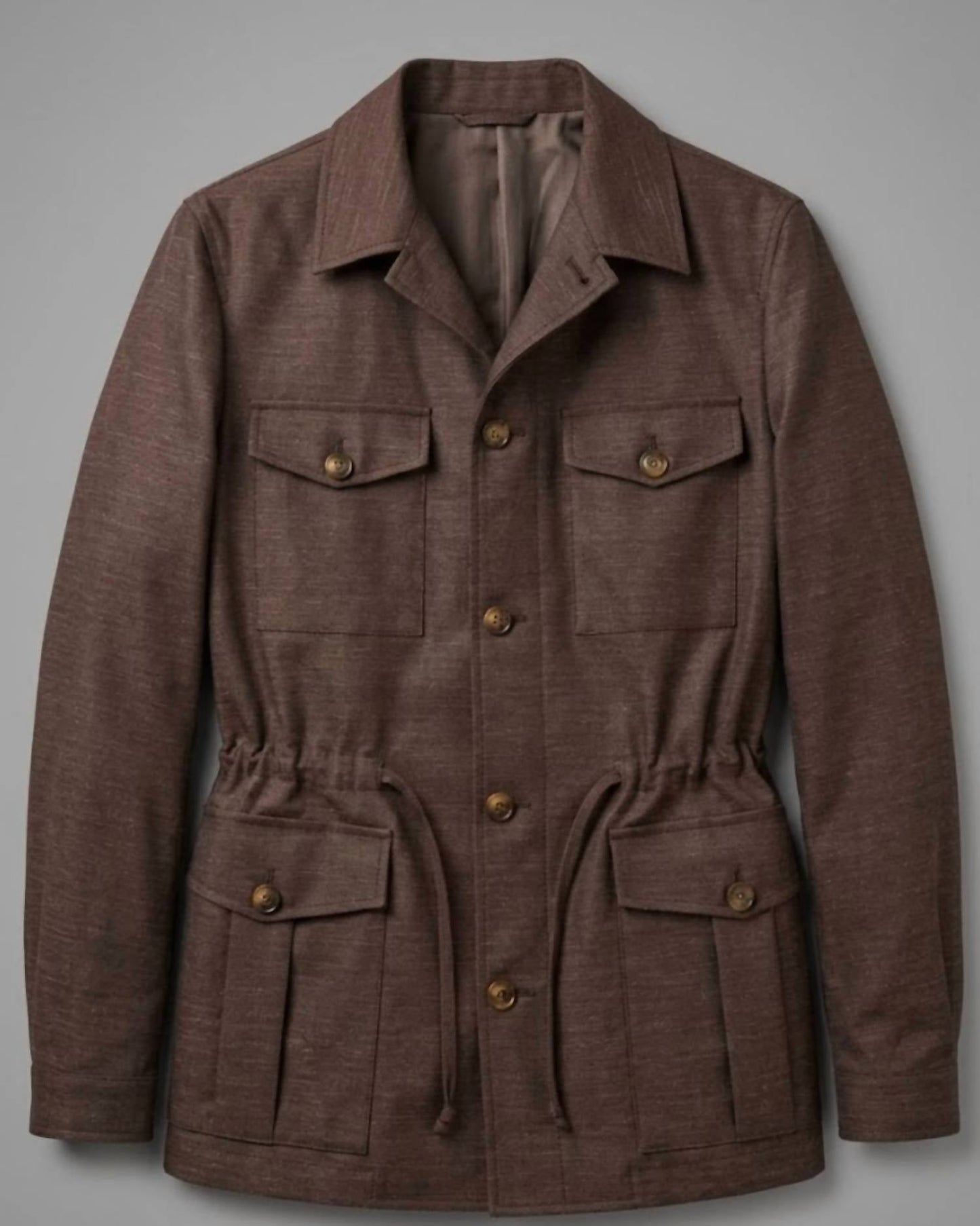 Herren Leinen-Overshirt im Feldjacken-Stil