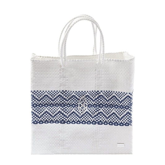 Women's Medium Handmade Aztec Band Regular Strap Tote Bag
