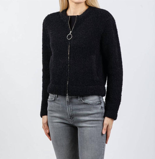 Boucle Zip Knit Sweater