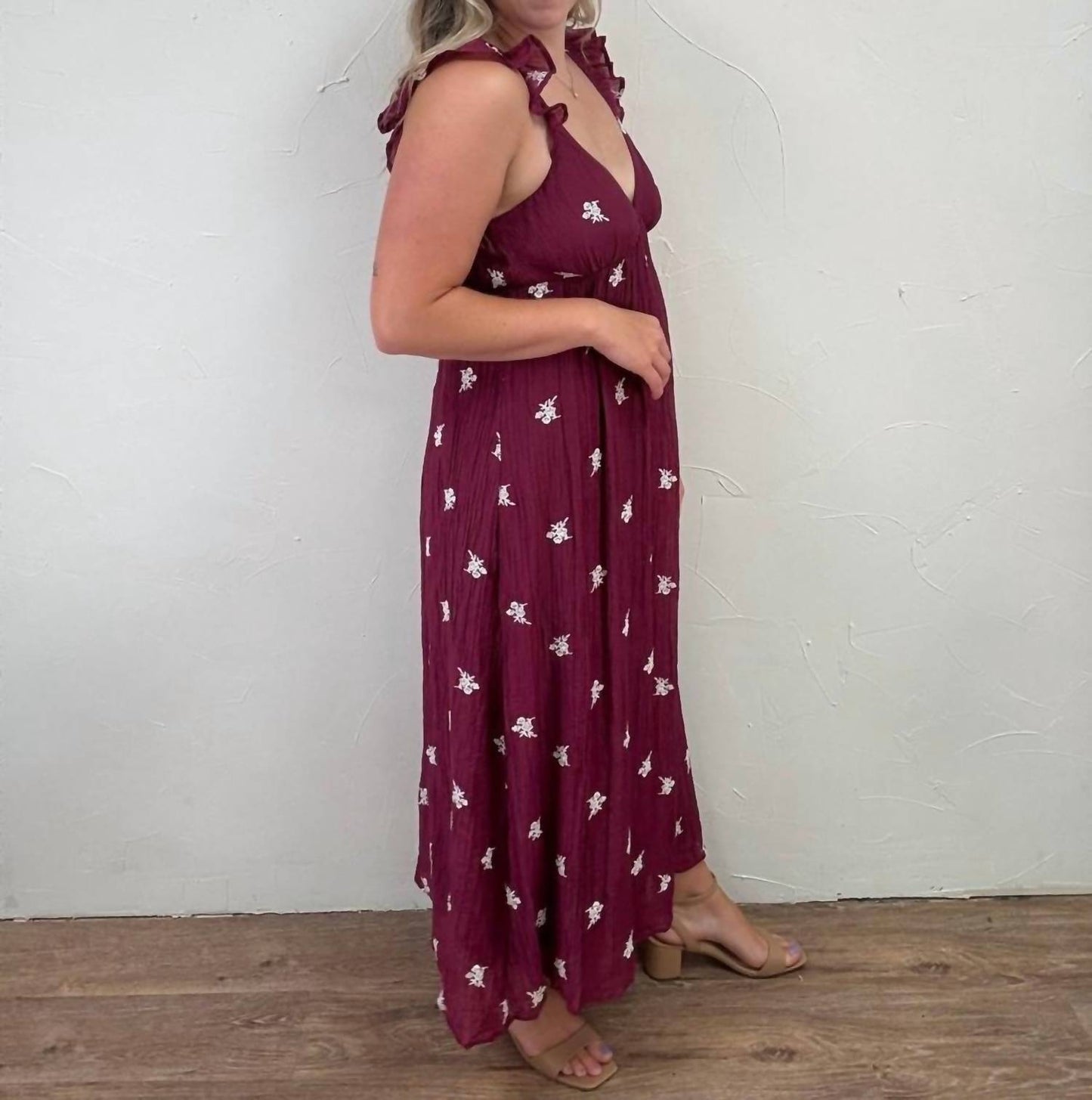 Floral Embroidered Midi Dress