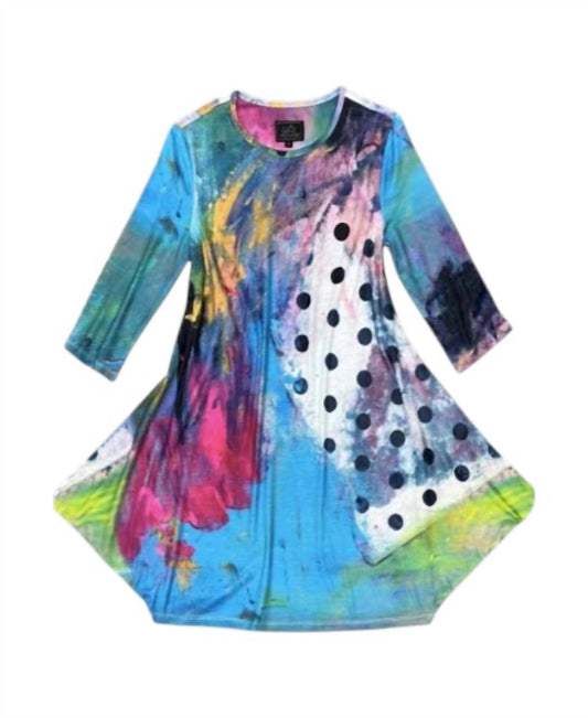 Women's 3/4 Sleeve Dress With Side Wings