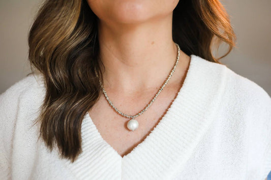 Edison Pearl Drop on Vintage Necklace