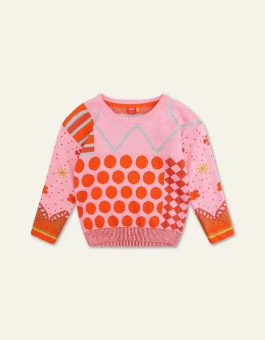Kinder-Pullover im Jacquard-Punktemuster-Strickset