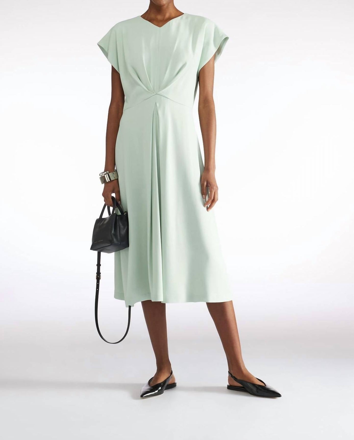 Kurzärmeliges Midikleid