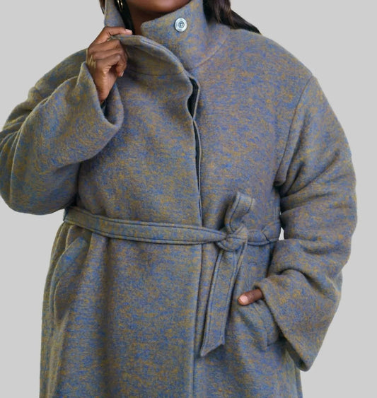 Changeant Wool Mix Coat With Collar - Plus