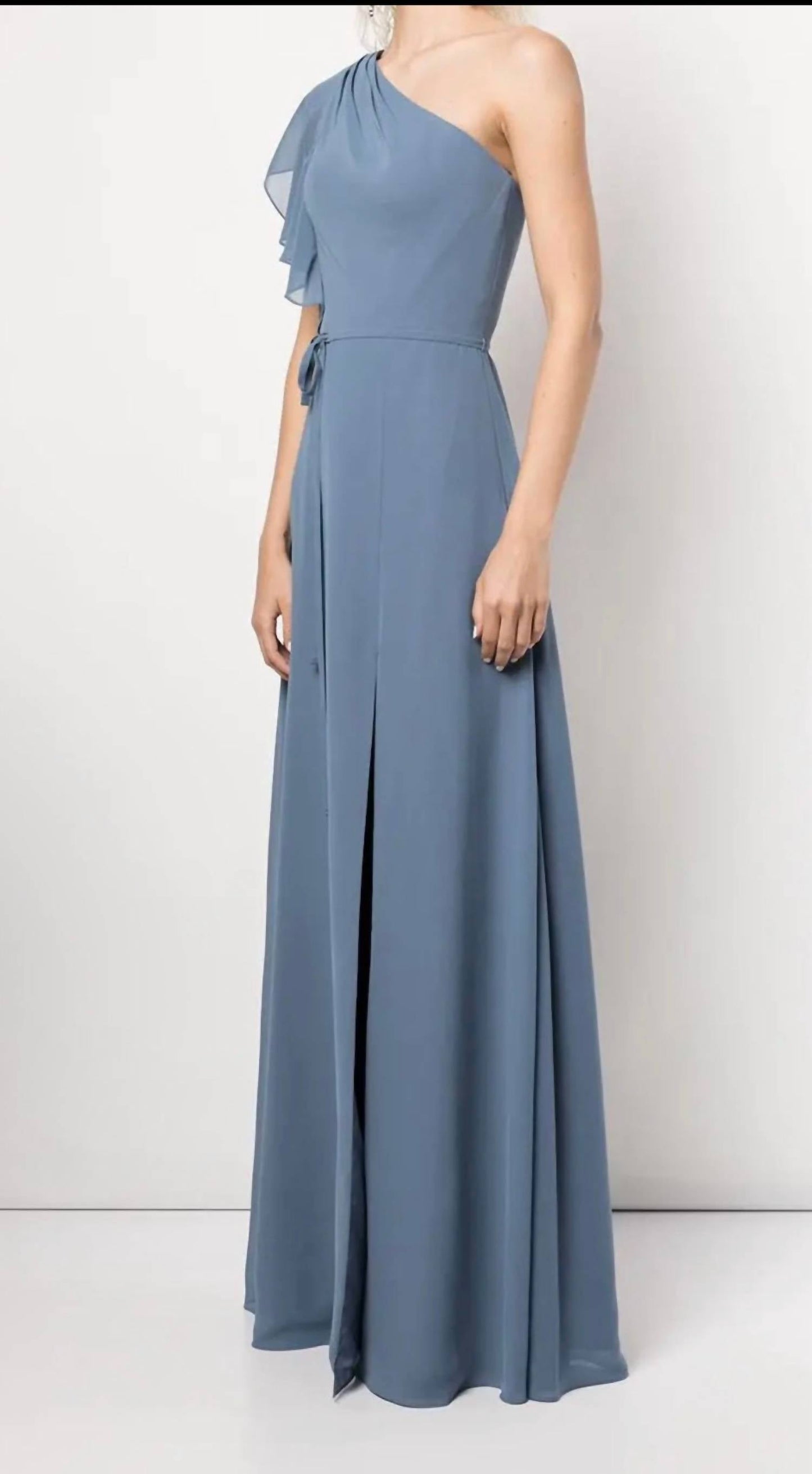 Gathered One Shoulder Gown