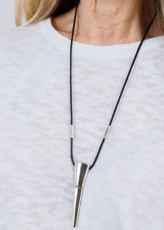 Women's Rosal Cord Necklace With 2-piece Dripped Triangle Pendant