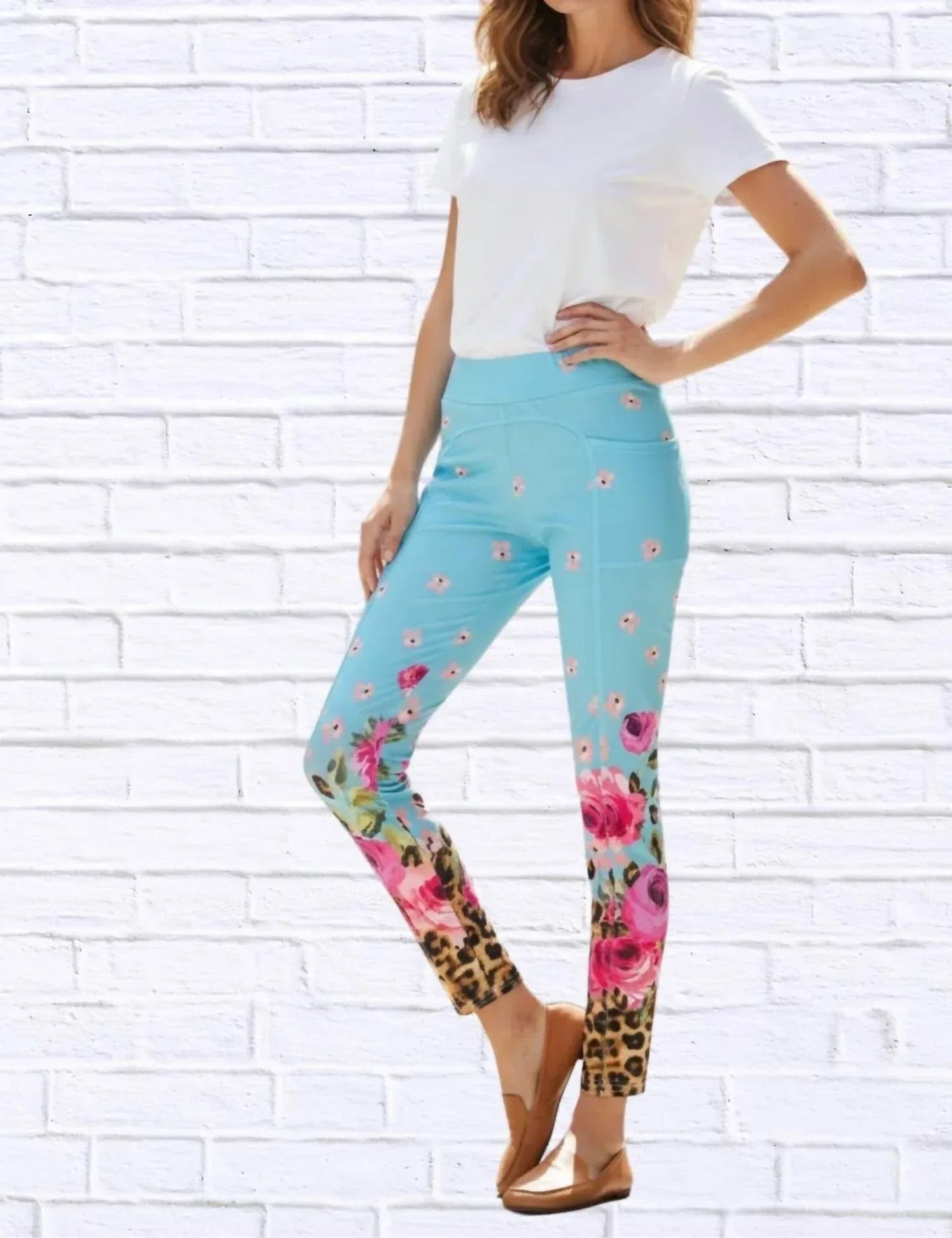 Daniela Sienna Print Stretch Knit Leggings