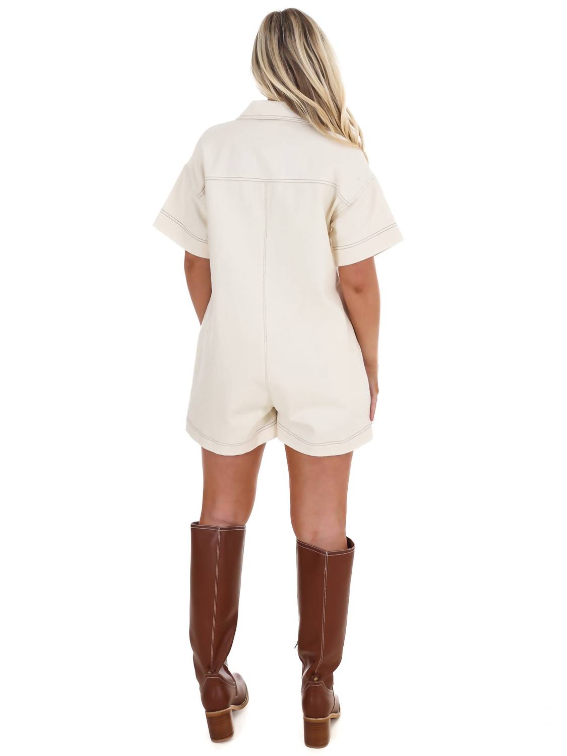 Twill-Overall mit Kontrastnähten