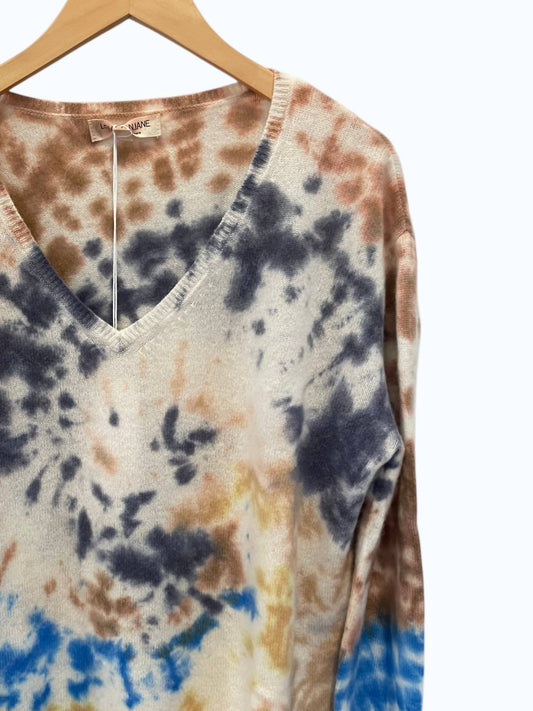 Women's Tie Dye V-neck Sweater