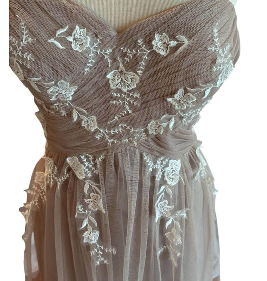 Women's Strapless Floral Gown