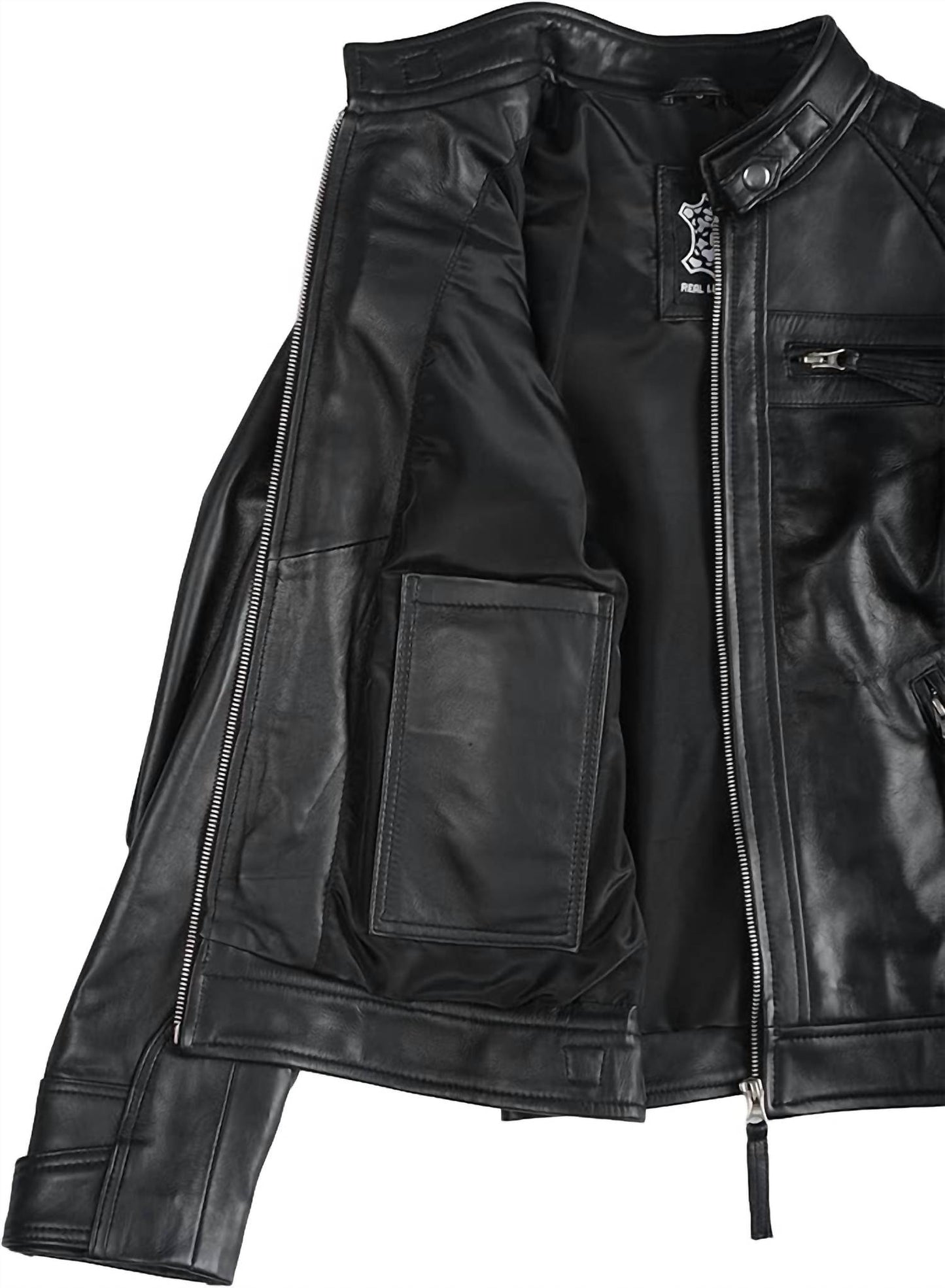 Damen-Lederjacke mit echten Diamanten
