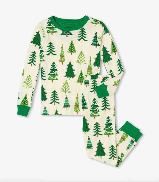 Kinder Weihnachts-T-Shirts im Dunkeln leuchtendes Pyjama-Set