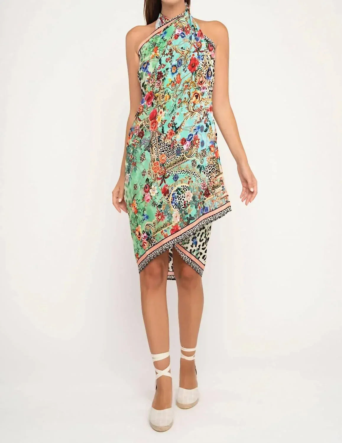 Leopard Flowers Pareo Coverup