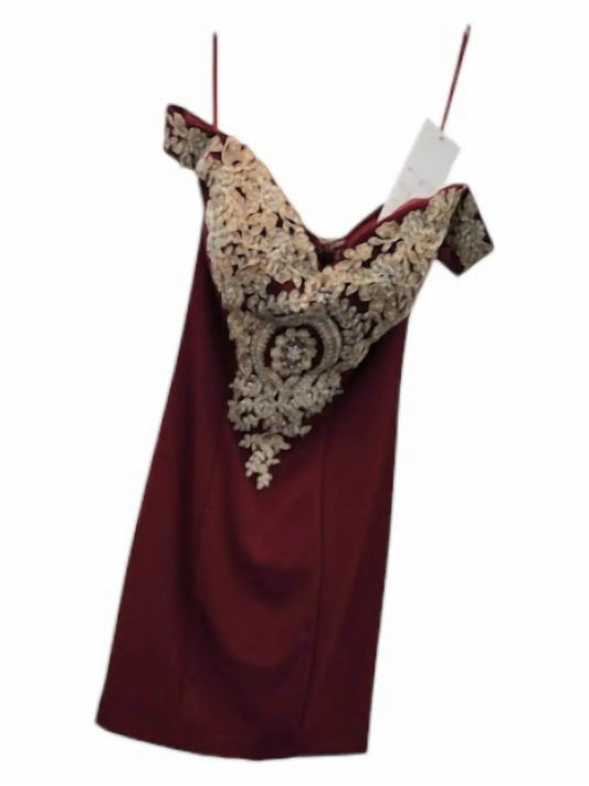 Women's Off-shoulder Mini Dress With Appliqué