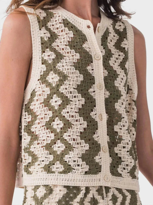 Crochet Button Vest