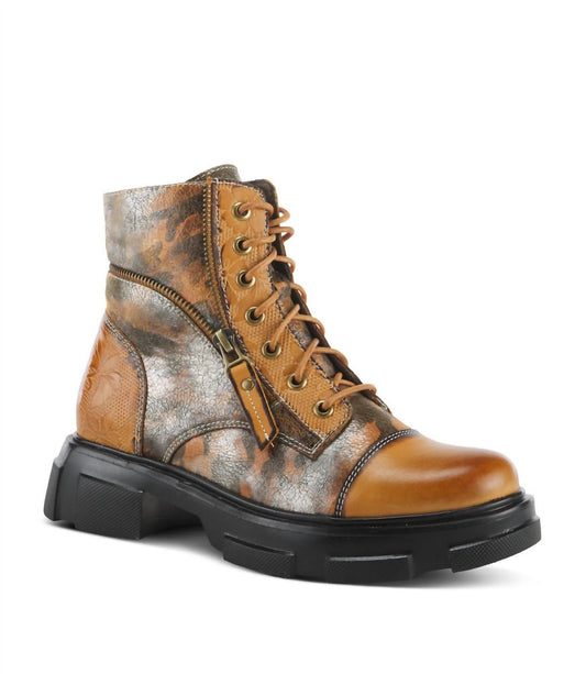 Damen Karneol-Stiefel mit klobiger Profilsohle