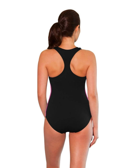 Color Block Zip Front One Piece