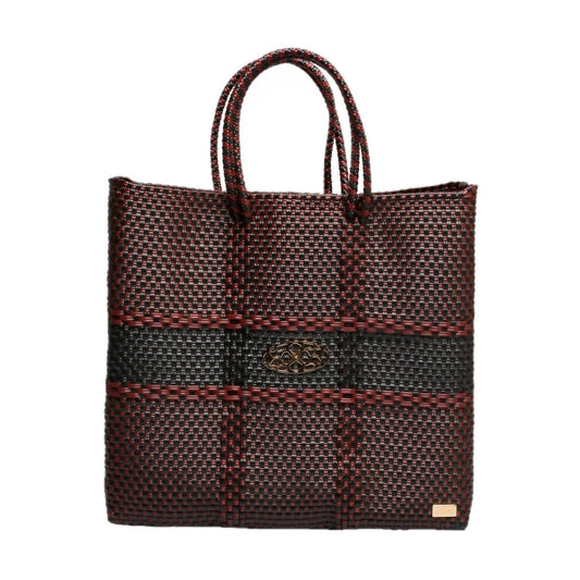 Women's Medium Woven Stripe Shoulder Strap Tote Bag
