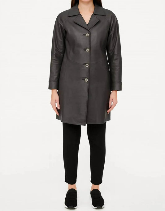 Genuine Leather Mid-length Coat