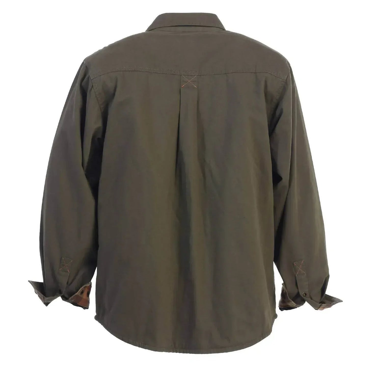 Twill Shirt Jacket With Flannel Lining